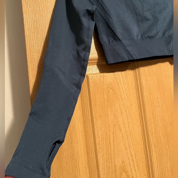 AYBL Staple Long Sleeve Crop Top in Navy - Picture 4 of 9